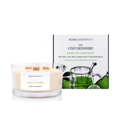 Home County Co The Oxfordshire Green Tea and Bergamot 3 Wick Candle