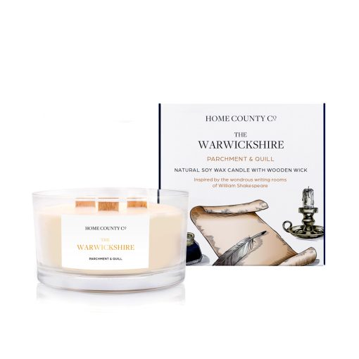 Home County Co The Warwickshire Parchment & Quill 3 Wick Candle