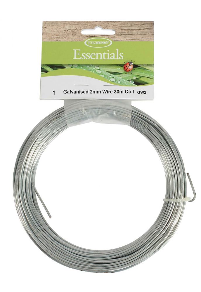 TILDENET GALVANISED 2MM WIRE 30M COIL