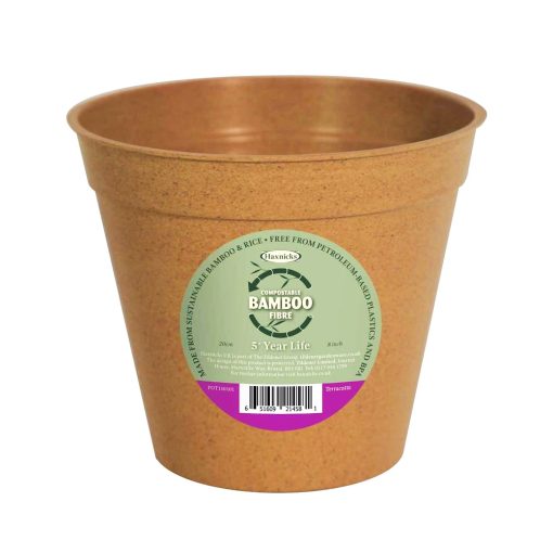 HAXNICKS BAMBOO POT 8IN TERRACOTTA