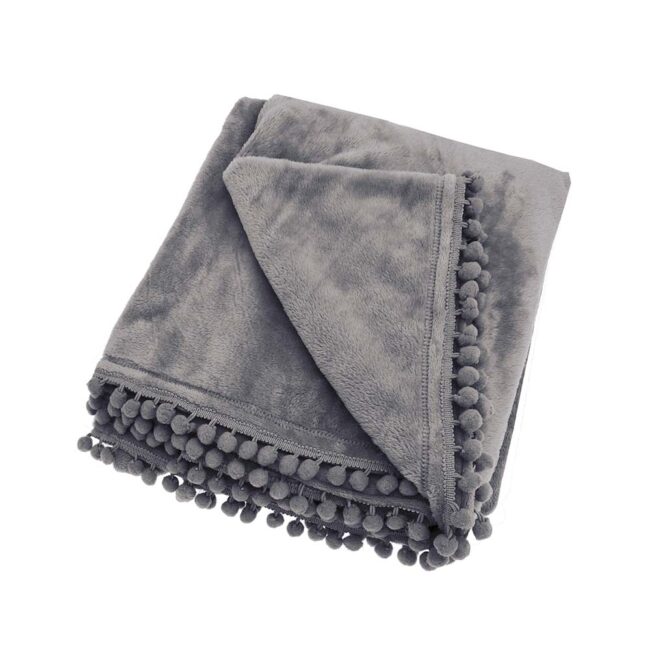 WALTON & CO CASHMERE FLEECE THROW CHARCOAL