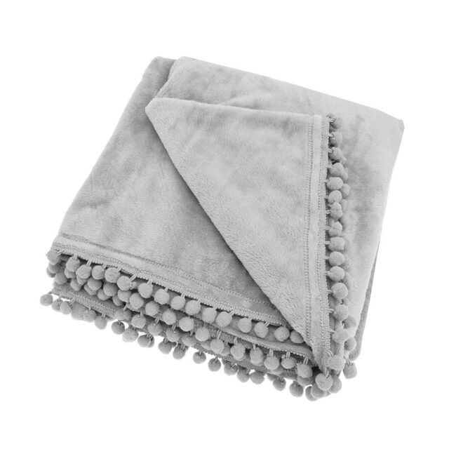 WALTON & CO CASHMERE FLEECE THROW GREY