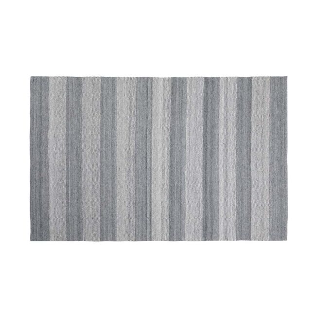 WALTON & CO CHAMBRAY STRIPED RUG GREY LARGE