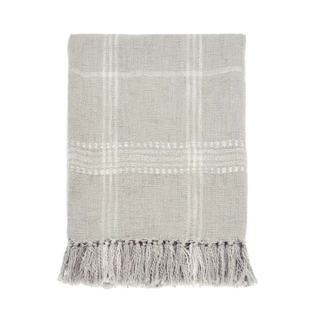 WALTON & CO HANDLOOM CHECK THROW GREY