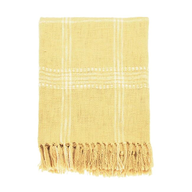 WALTON & CO HANDLOOM CHECK THROW SAND