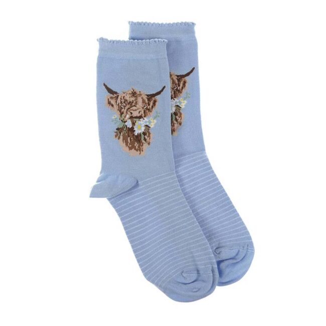 WRENDALE SOCKS COW DAISY