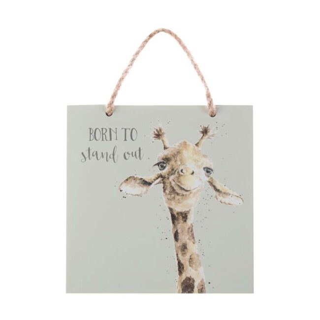 WRENDALE WOODEN PLAQUE GIRAFFE STAND OUT
