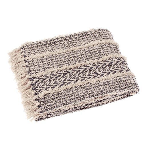 Walton & Co Charcoal Tufted Throw