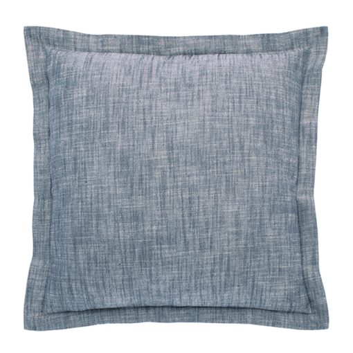 Walton & Co Flint Blue Chambray Wide Flange Cushion