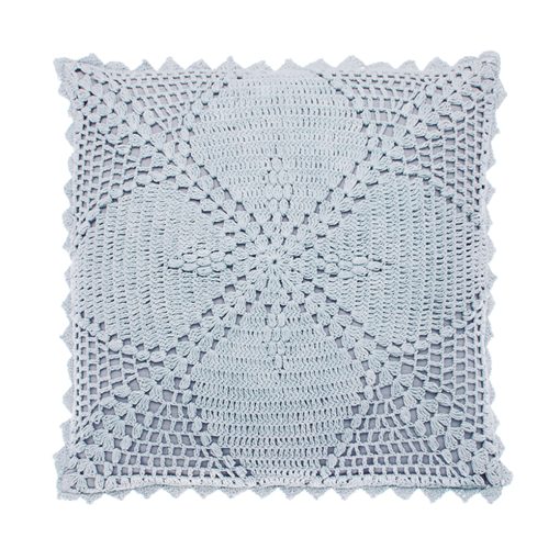 Walton & Co Pale Blue Crochet Cushion