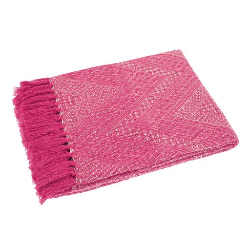 Walton & Co Pink Chevron Cotton Throw