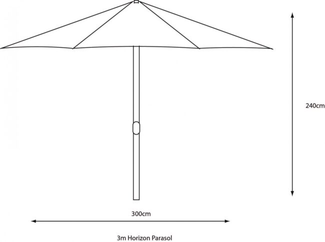 LEISUREGROW HORIZON 3.0M PARASOL TAUPE - Image 2