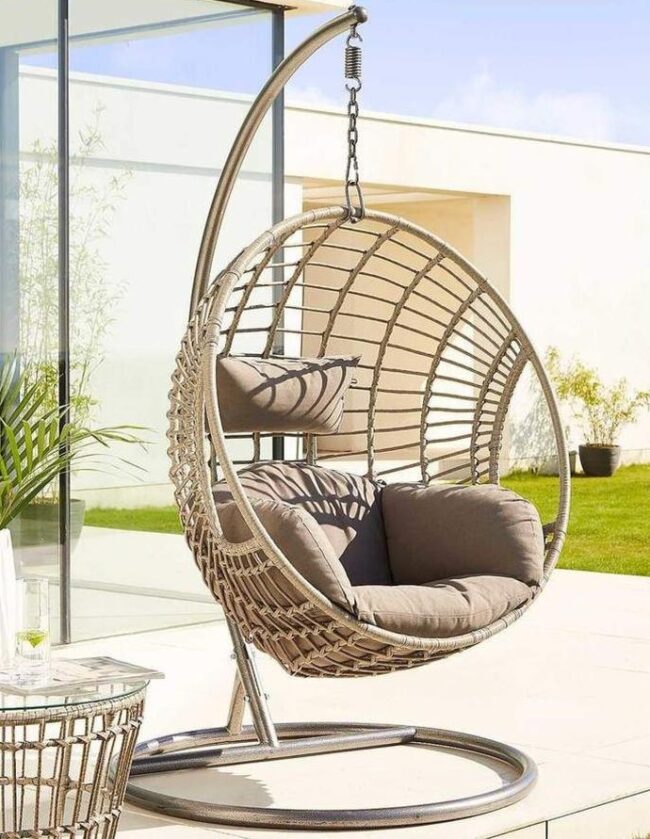 KAEMINGK LONDON WICKER EGG CHAIR GREY
